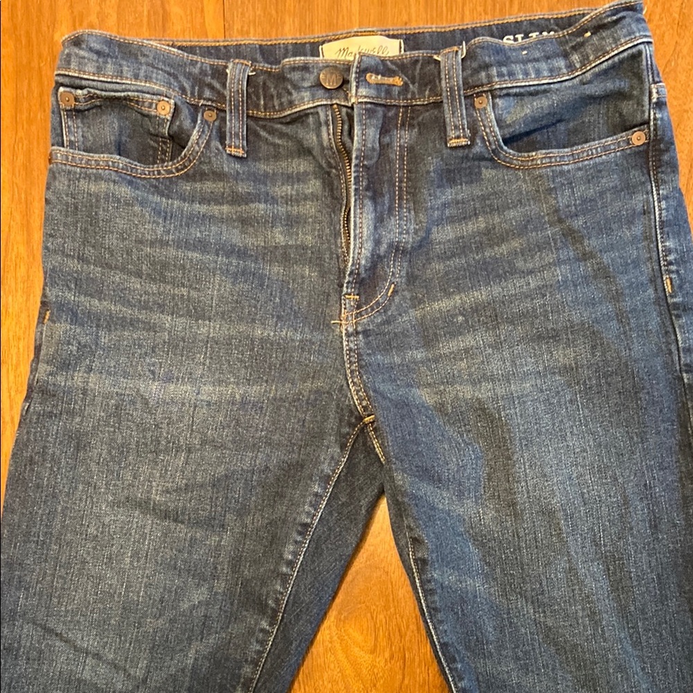 Madewell Blue Slim Straight Jeans with Classic Medium Wash